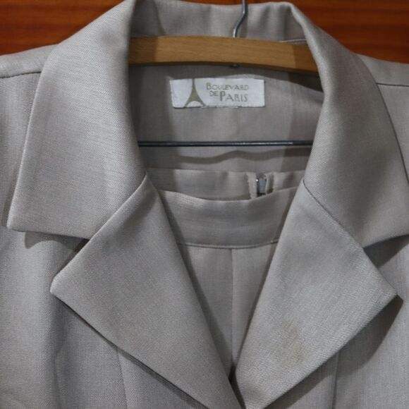 Boulevard De Paris Vintage Gray Pantsuit Medium Office Career Professional 10 - Picture 2 of 16